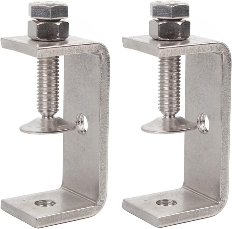 KYIEN 2Pcs 304 Stainless Steel C Clamp 65MM Heavy Duty C Clamp Woodworking Building Tiger Clamp Adjustable Wide Jaw Opening C Clamp - Image 1