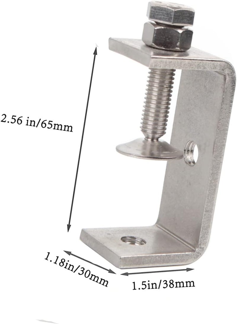 KYIEN 2Pcs 304 Stainless Steel C Clamp 65MM Heavy Duty C Clamp Woodworking Building Tiger Clamp Adjustable Wide Jaw Opening C Clamp - Image 2