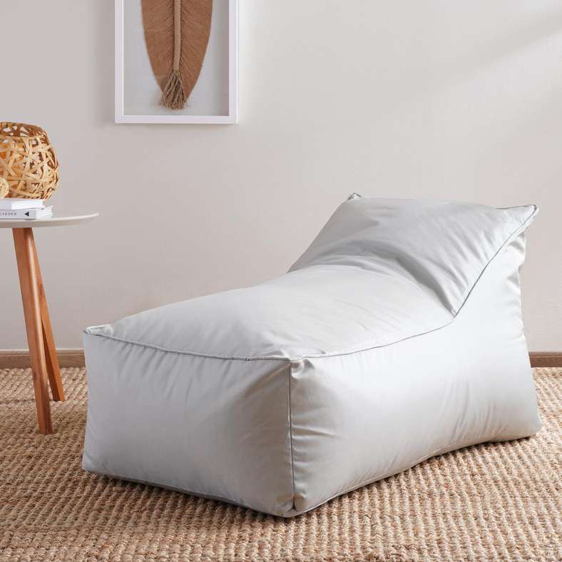Lounger Indoor/Outdoor Beanbag-110x67x65 cm-Silver