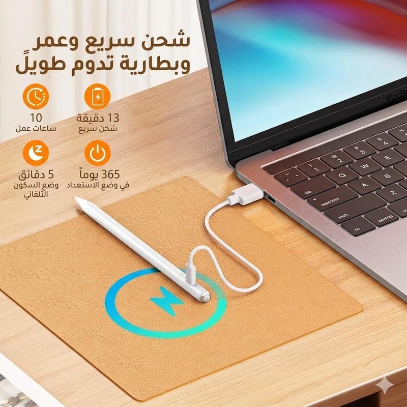 BAROX Professional iPad Pencil (2018-2026) Palm Support.Ultra Precision,Smooth,13 Minutes USB-C Fast Charge,10 Hours Battery.Touch Operation with 2 Extra Nibs,Exclusively Compatible with iPad (Not Android). - Image 4