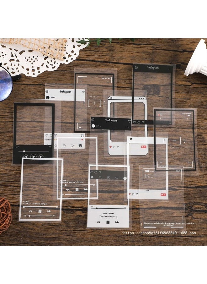 Generic - Life Border Pet Hand Account Sticker Retro Photo Frame Landscaping Collage Pain Bag Card Decoration Material Sticker Asahi Special-Color:Laser Hot Silver Border Element Sticker - Image 1