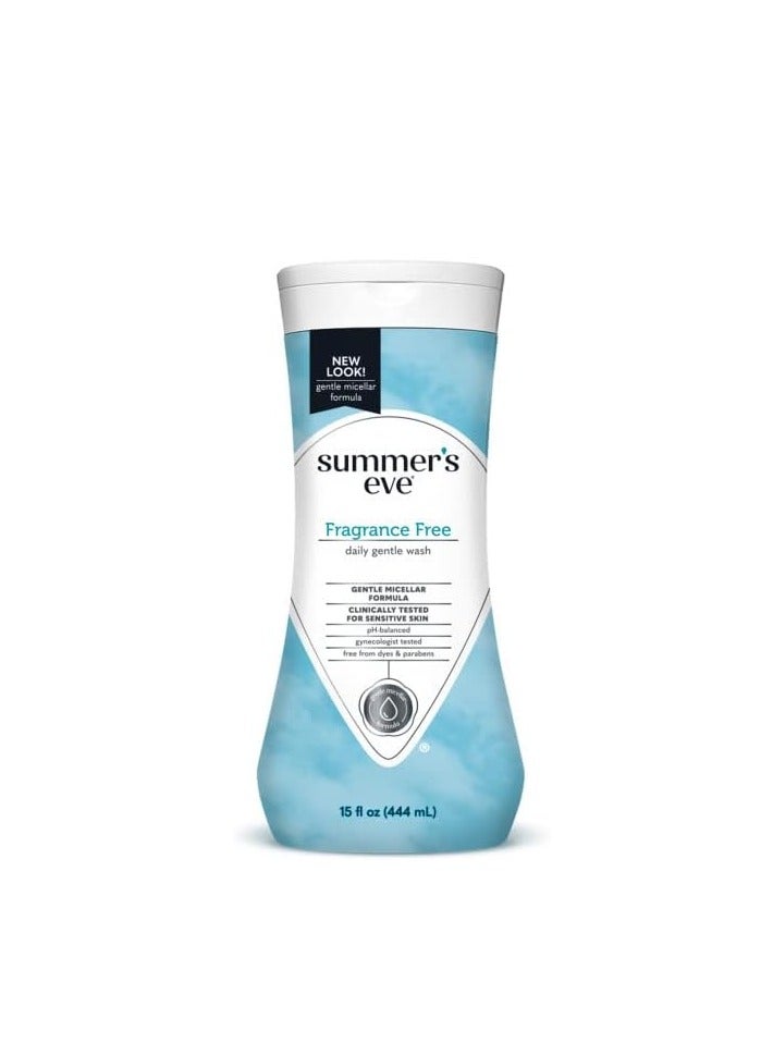 Summer's Eve Fragrance Free Feminine Daily Wash Free from Dryness and Paraben Gentle Micellar Formula pH Care Balance Feminine Cleansing Wash 444ml