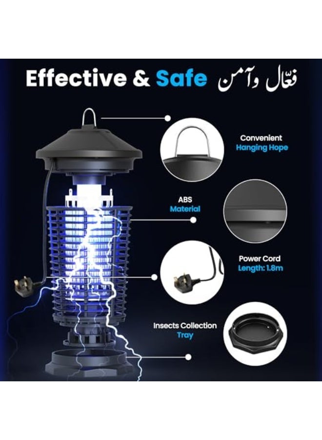 Generic Electric Bug Zapper Outdoor Mosquito Killer Lamp 20W - 360° UV Electric 100m² Mosquito Killer Lamp, Waterproof Insect Trap for Flies, Moths & Gnats with Detachable Tray & Complementary Cleaning Brush  - Image 5