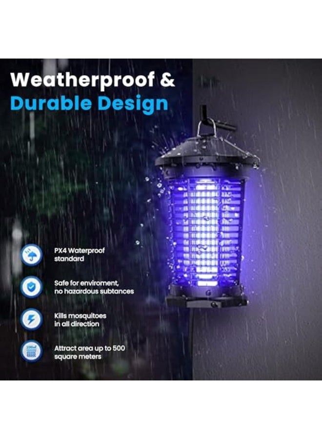 Generic Electric Bug Zapper Outdoor Mosquito Killer Lamp 20W - 360° UV Electric 100m² Mosquito Killer Lamp, Waterproof Insect Trap for Flies, Moths & Gnats with Detachable Tray & Complementary Cleaning Brush  - Image 4