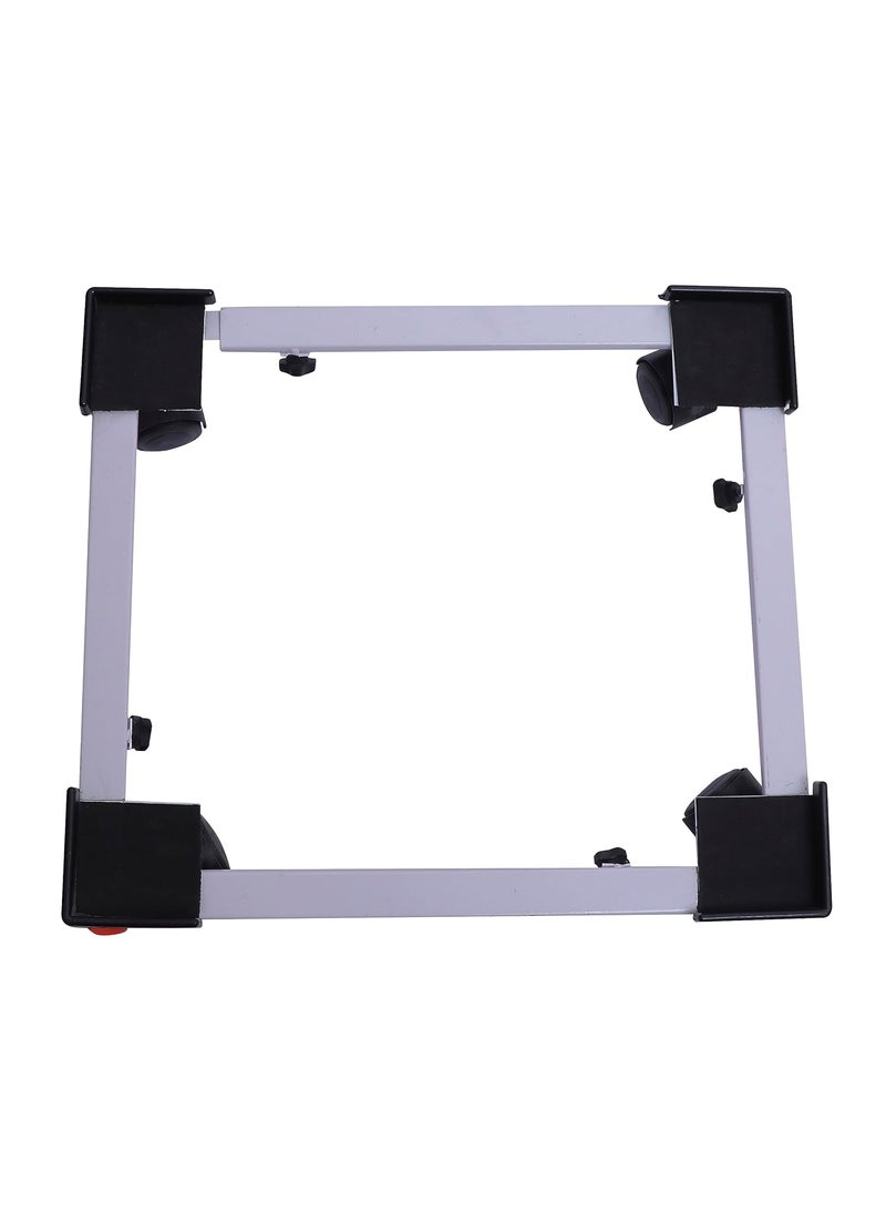 DIVI HOME DIVI HOMEAdjustable Wheeled Metal StandTrolley Suitable for Front and top Load Washing MachineRefrigeratorDishwasher Multipurpose Metal Trolley with Wheels White  - Image 1