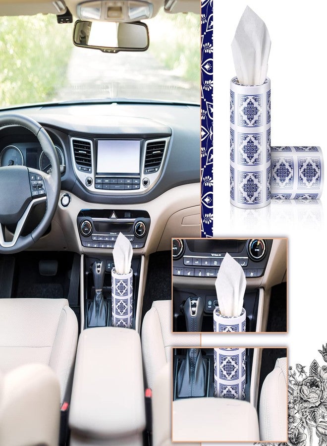 Vesici 16 Pieces Cylinder Tube Round Tissue Box Holder Car Cup Holder Dispenser Bulk Canned Facial Tissue Cover Disposable Travel Face Towel Napkin Container (Fresh Style) - Image 5