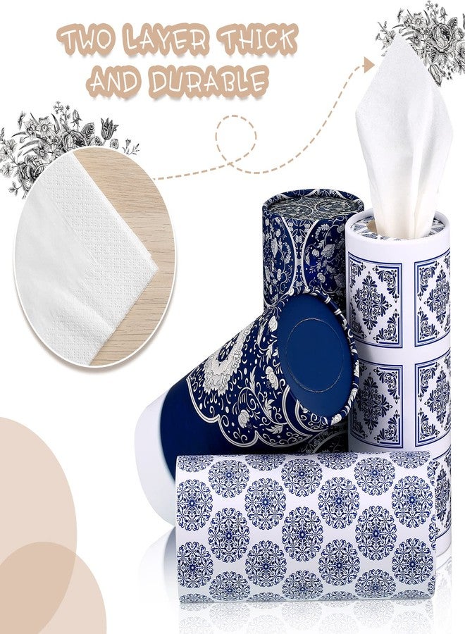 Vesici 16 Pieces Cylinder Tube Round Tissue Box Holder Car Cup Holder Dispenser Bulk Canned Facial Tissue Cover Disposable Travel Face Towel Napkin Container (Fresh Style) - Image 3