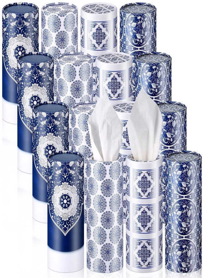 Vesici 16 Pieces Cylinder Tube Round Tissue Box Holder Car Cup Holder Dispenser Bulk Canned Facial Tissue Cover Disposable Travel Face Towel Napkin Container (Fresh Style) - Image 1