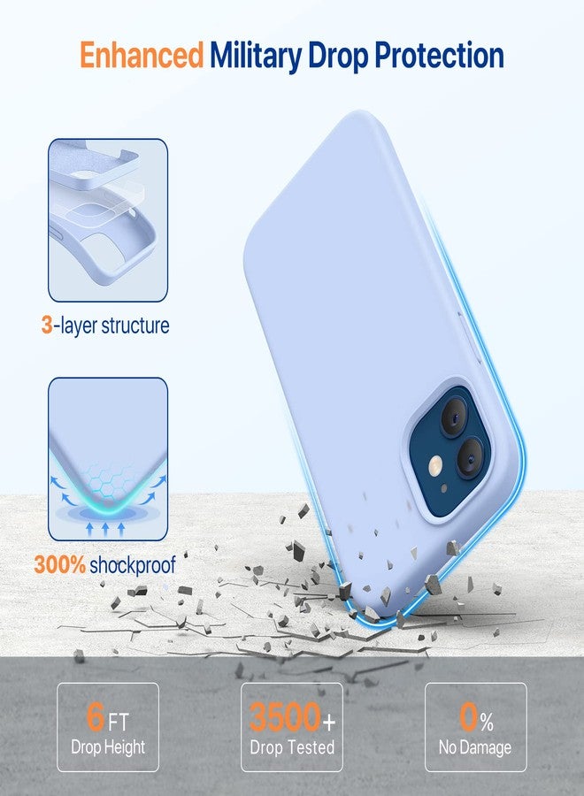 ميراكيس جراب Miracase متوافق مع iPhone 12 وiPhone 12 Pro، جراب من المطاط السائل من جل السيليكون لحماية الجسم بالكامل ومضاد للصدمات والسقوط لهاتف iPhone 12/12 Pro مقاس 6.1 بوصة، أرجواني قرنفلي - Image 4