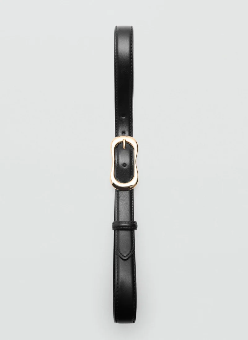 MANGO Buckle Skinny Belt