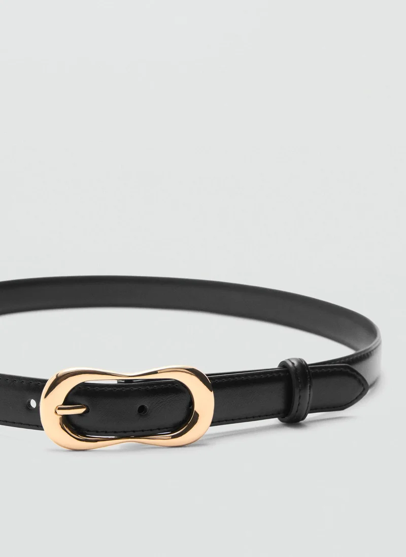 MANGO Buckle Skinny Belt