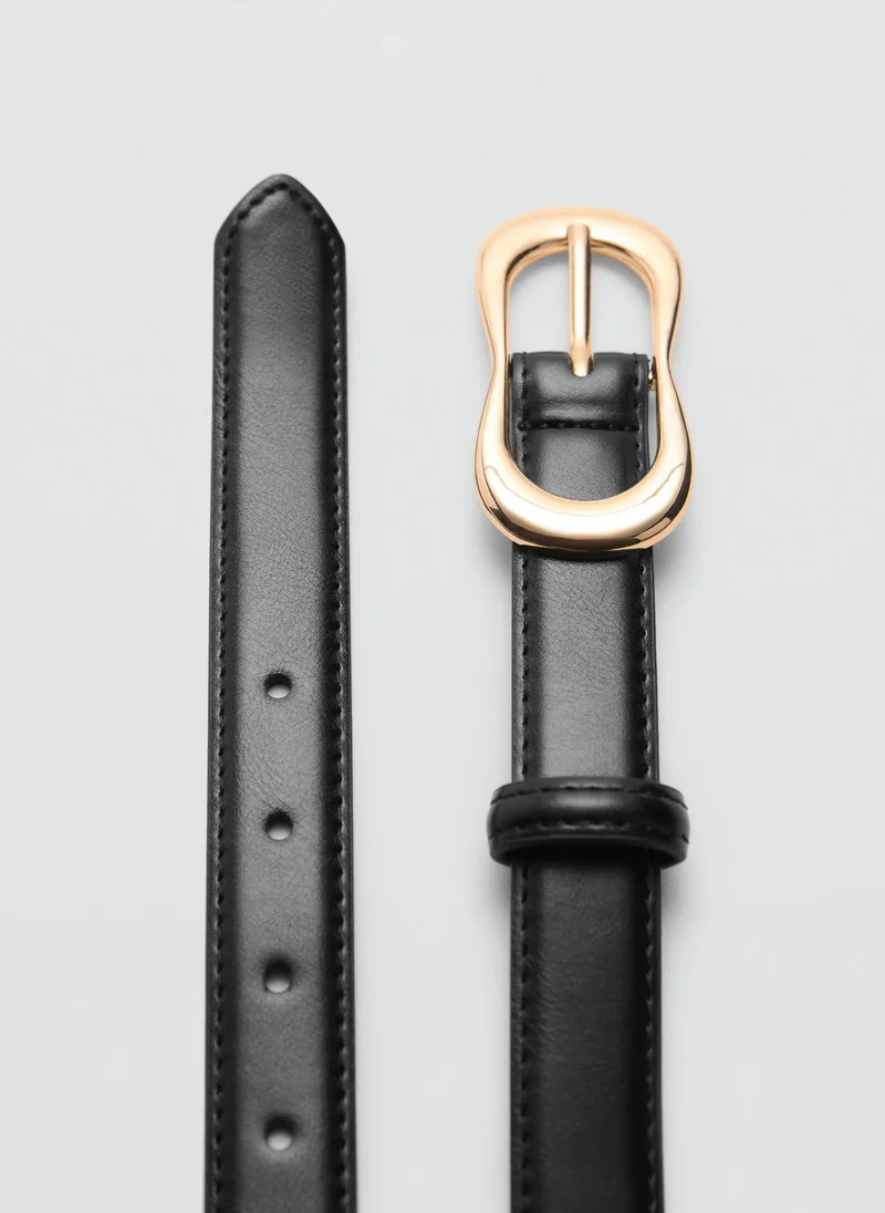 MANGO Buckle Skinny Belt