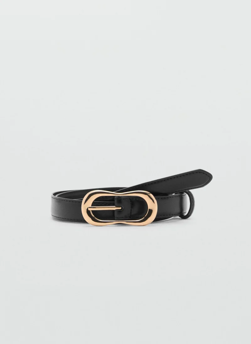 MANGO Buckle Skinny Belt