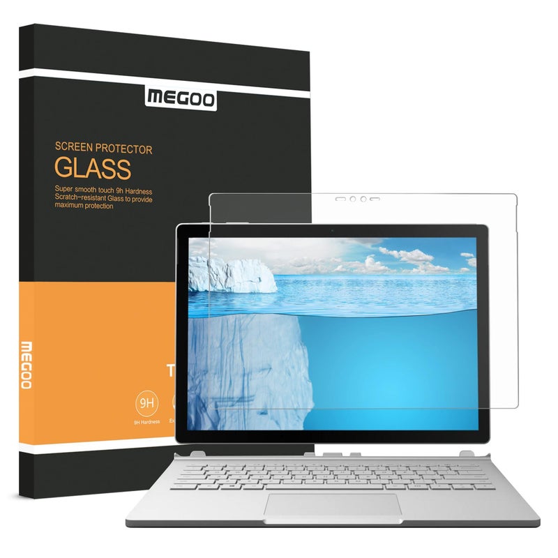 Megoo Screen Protector for Surface Book 2/ Book1 13.5 Inch (2017-2019),Premium Glass Protector/Scratch resistant/Full protection for Microsoft Surface Book - (NOT for Surface Book 3 13.5 inch) - Image 1