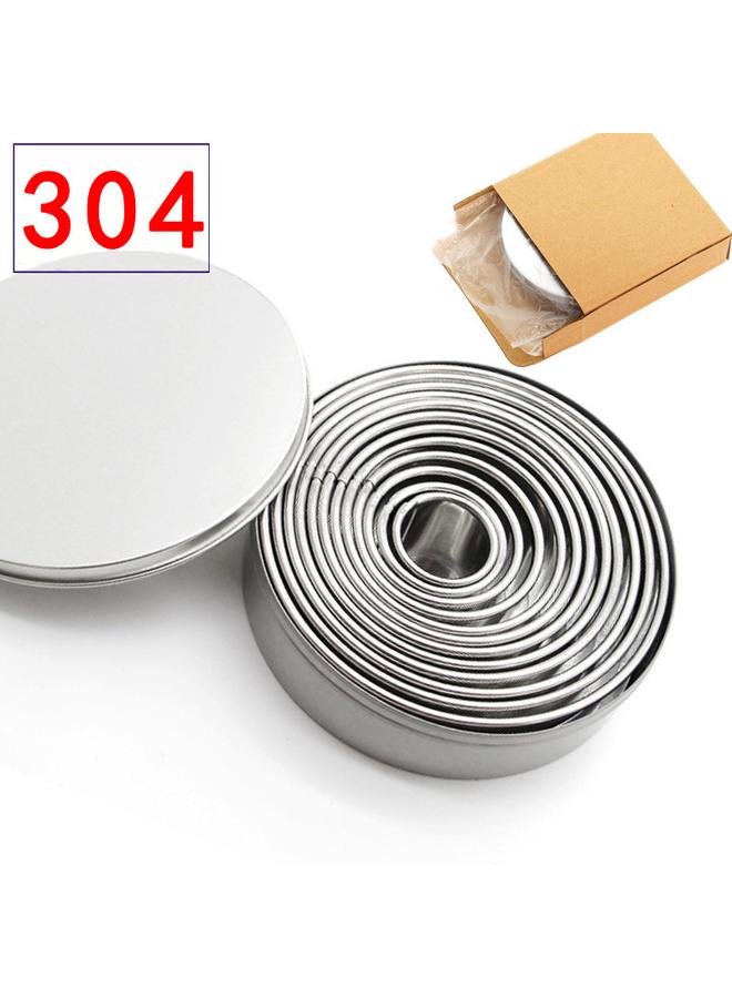 Bluejw 304 Stainless Steel Mousse Ring 12 Piece Set Curling Round Cake Mold Sugar Toast Cookie Mold Baking Tool - Image 2