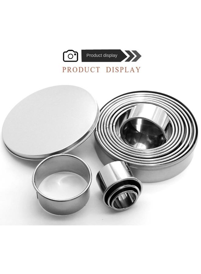 Bluejw 304 Stainless Steel Mousse Ring 12 Piece Set Curling Round Cake Mold Sugar Toast Cookie Mold Baking Tool - Image 5