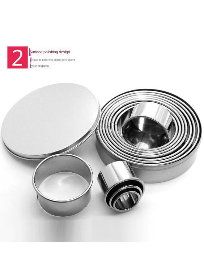Bluejw 304 Stainless Steel Mousse Ring 12 Piece Set Curling Round Cake Mold Sugar Toast Cookie Mold Baking Tool - Image 4