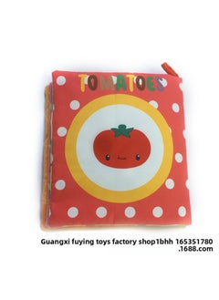 Generic Vegetable Pattern 0-3 Years Old Baby Cloth Book Early Education Enlightenment Toys Can Bite Not Fade Direct Sales-Color:Blue  - Image 3