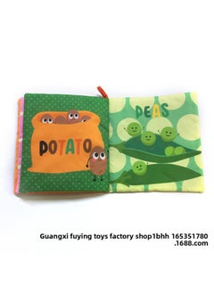Generic Vegetable Pattern 0-3 Years Old Baby Cloth Book Early Education Enlightenment Toys Can Bite Not Fade Direct Sales-Color:Blue  - Image 4