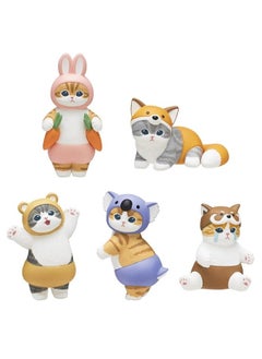 Generic Cute Elephant Slide Cat Box Egg Hamburger Sandwich Cat Fried Shrimp Cat Mini Food Play Ornaments Toy Doll-color:Eighth Generation Boxed  - Image 1