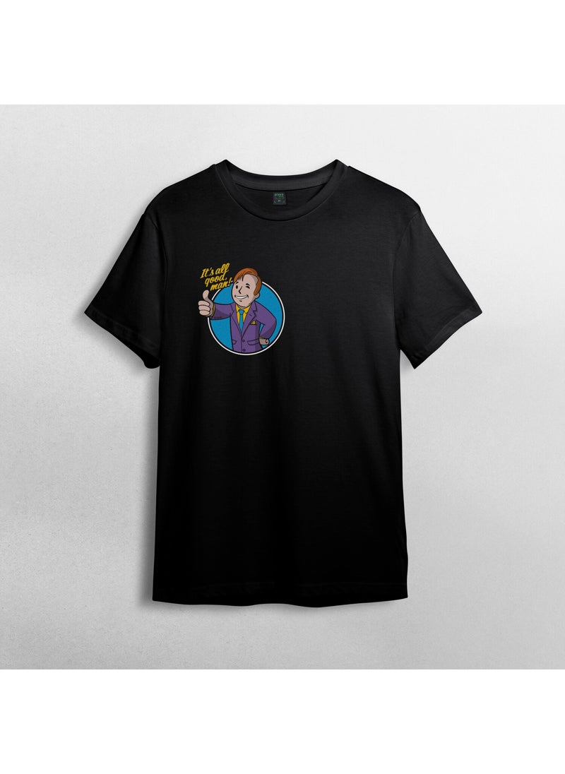 Pixxa - Better Call Saul Pipboy Fallout 100% Cotton Crew Neck T-Shirt Model - 2 - Image 1