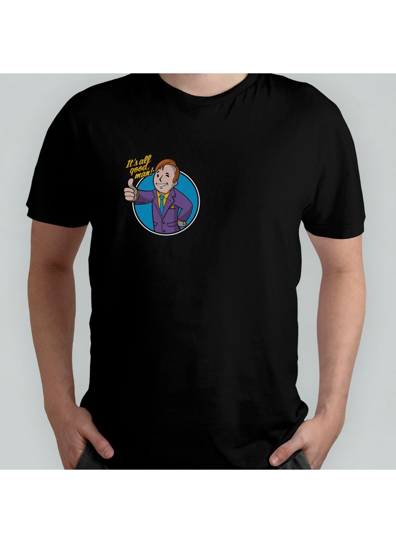 Pixxa - Better Call Saul Pipboy Fallout 100% Cotton Crew Neck T-Shirt Model - 2 - Image 1