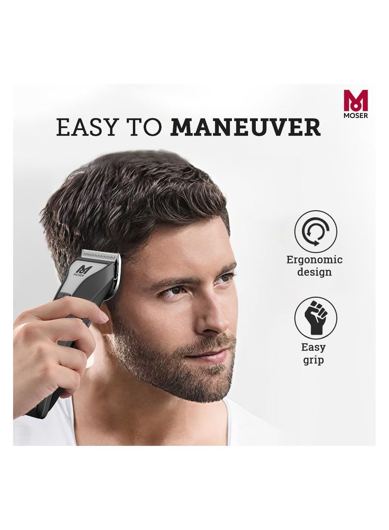 MOSER Chrom2Style Blending Edition Professional Hair Clipper & Rechargeable Travel Shaver for Men Combo (Made in Germany) | Precision Blades | Quick-Change Blade System (1877-0152 + 3615-0052B) black - Image 5