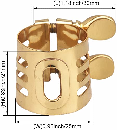 Jiayouy Gold Plated Soprano Saxophone Mouthpiece Ligature Double Screws Ligature Brass - Image 2
