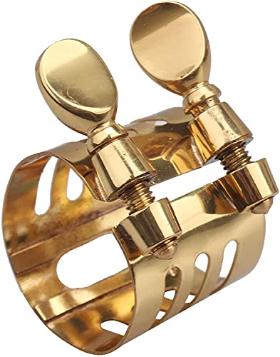 Jiayouy Gold Plated Soprano Saxophone Mouthpiece Ligature Double Screws Ligature Brass - Image 3