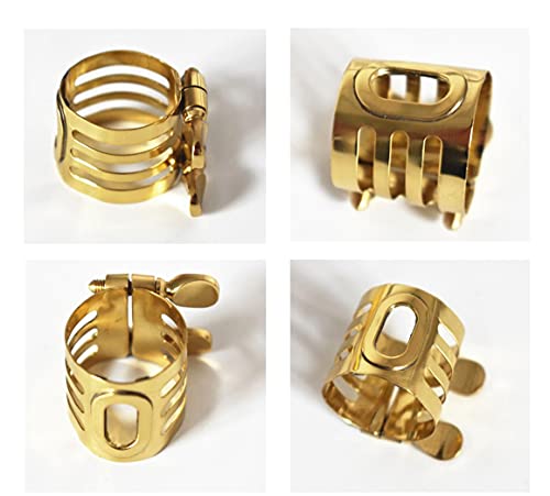 Jiayouy Gold Plated Soprano Saxophone Mouthpiece Ligature Double Screws Ligature Brass - Image 5
