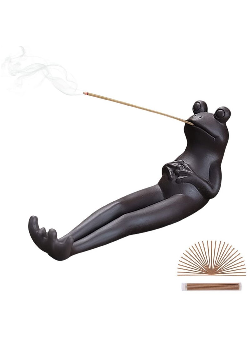 Y&D Frog Incense Stick Holder - Insense Stand with 45 Sandalwood Sticks  - Image 1