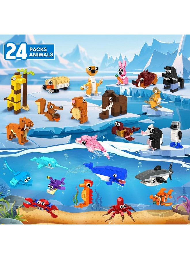 HOGOKIDS 24 Pack Large Building Set Party Favors for Kids - 1000 PCS Mini Blocks Toy to Build Realistic Animals, Goodie Bag Stuffers Classroom Prizes Easter Birthday Gifts for Boys Girls Ages 6-12 - Image 2