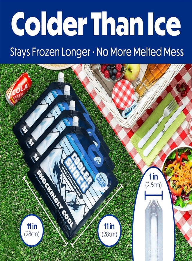 Cooler Shock Reusable Ice Packs for Cooler - Long-Lasting Freezer Packs with Built-in Handle - All-Purpose Medium Size, Pack of 4 - Image 3
