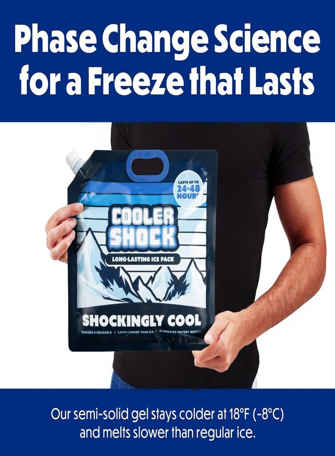 Cooler Shock Reusable Ice Packs for Cooler - Long-Lasting Freezer Packs with Built-in Handle - All-Purpose Medium Size, Pack of 4 - Image 2