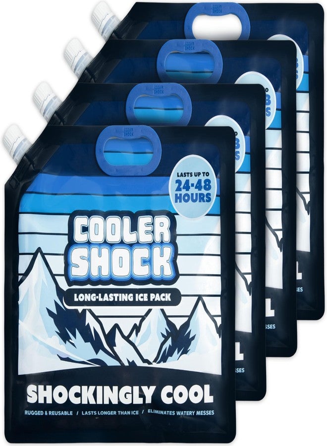 Cooler Shock Reusable Ice Packs for Cooler - Long-Lasting Freezer Packs with Built-in Handle - All-Purpose Medium Size, Pack of 4 - Image 1
