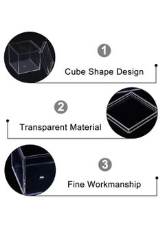 Y&D Clear Acrylic Boxes with Lid - 4 Pack 5.5 x cm Small Lucite for Gifts, Weddings, Party Favors, Treats, Candies & Accessories, Plastic Storage  - Image 2
