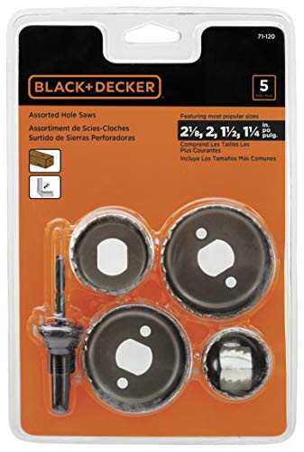 BLACK+DECKER Hole Saw Kit, Assorted, 5-Piece (71-120) - Image 1