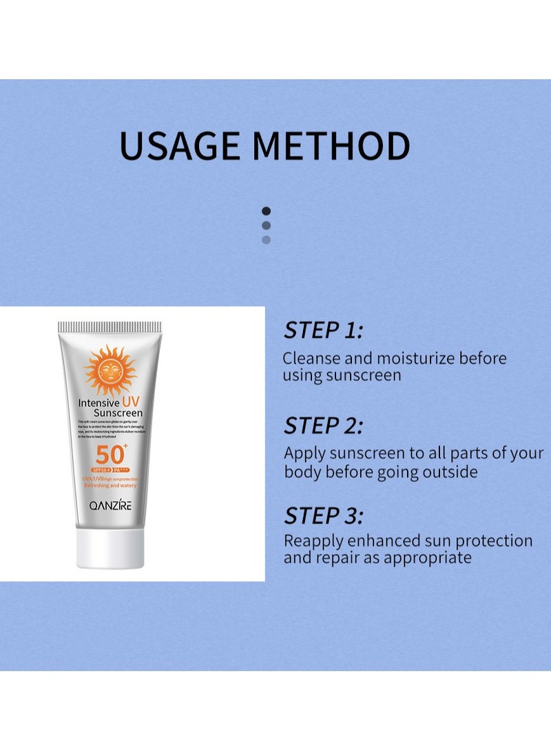 QANZIRE Face Sunscreen Even ment Perfector ment Control Sun Fluid , High UVA/UVB Protection, SPF50++, Reduces ment Spots 50g - Image 5