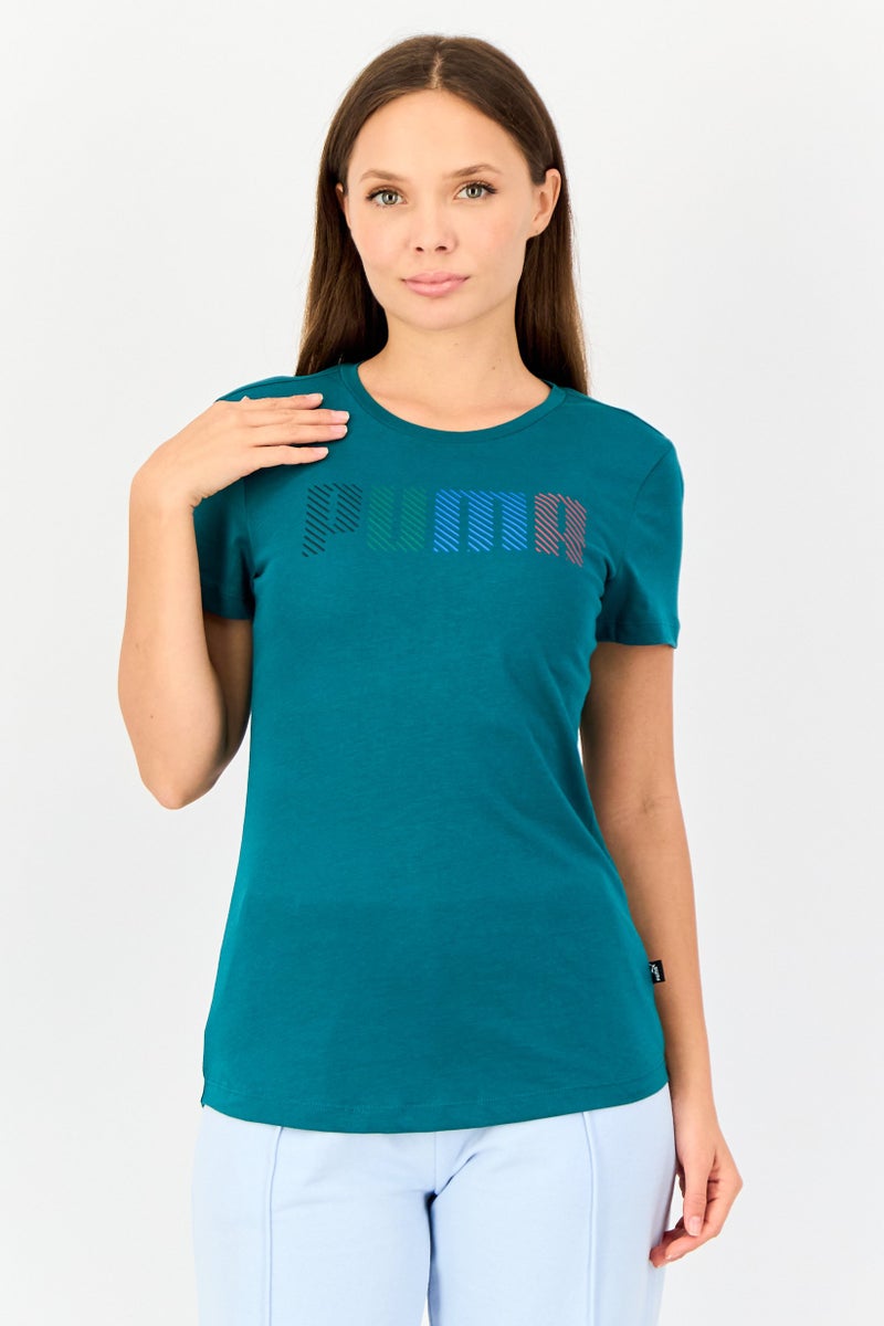 PUMA Women Sportswear Fit Short Sleeve Outdoor T-Shirt, Teal Green - Image 1