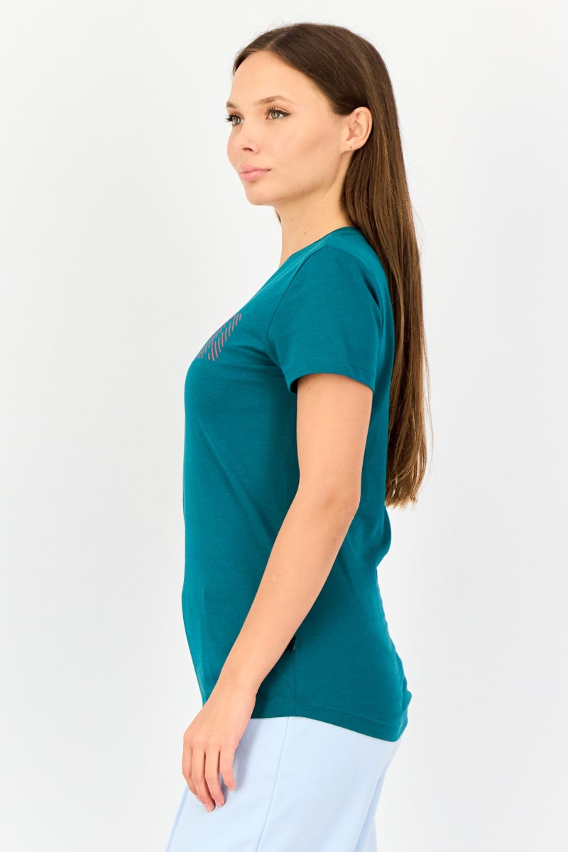 PUMA Women Sportswear Fit Short Sleeve Outdoor T-Shirt, Teal Green - Image 2