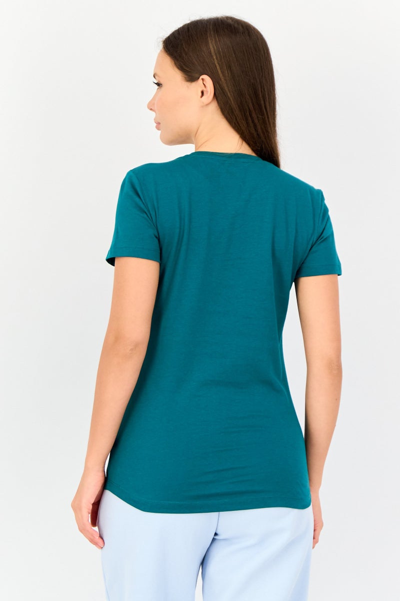 PUMA Women Sportswear Fit Short Sleeve Outdoor T-Shirt, Teal Green - Image 4