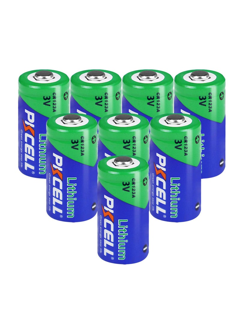 بي كي سيل 8-Pieces PKCELL CR123A Lithium 3V PHOTO Batteries - Image 1