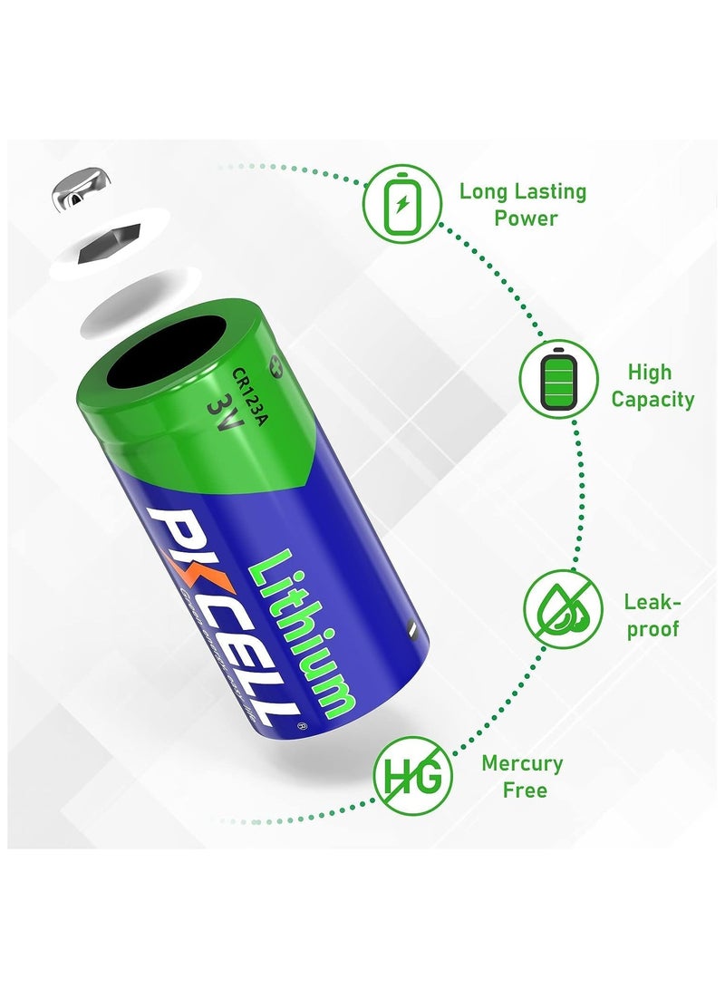 بي كي سيل 8-Pieces PKCELL CR123A Lithium 3V PHOTO Batteries - Image 2