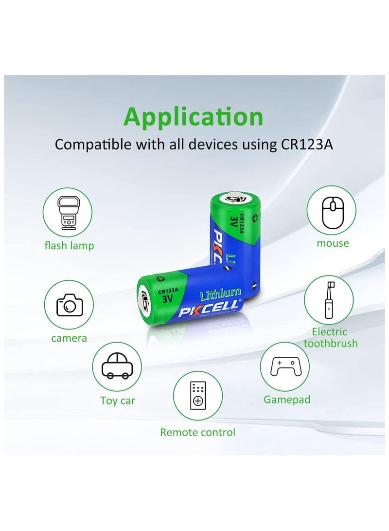 بي كي سيل 8-Pieces PKCELL CR123A Lithium 3V PHOTO Batteries - Image 3