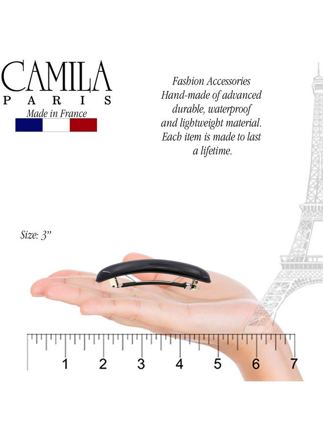 CAMILA Paris Cp3019 French Hair Barrette Clip For Girls Black Rubberized Metal Clasp Strong Hold Grip Hair Clips For Women No Slip Durable And Styling Girls Hair Accessories Made In France - Image 3