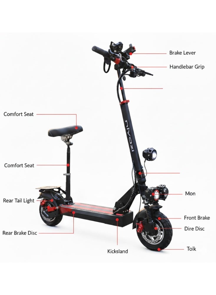 Monster Electric Scooter with 3 Headlights 2026 Edition - Image 1