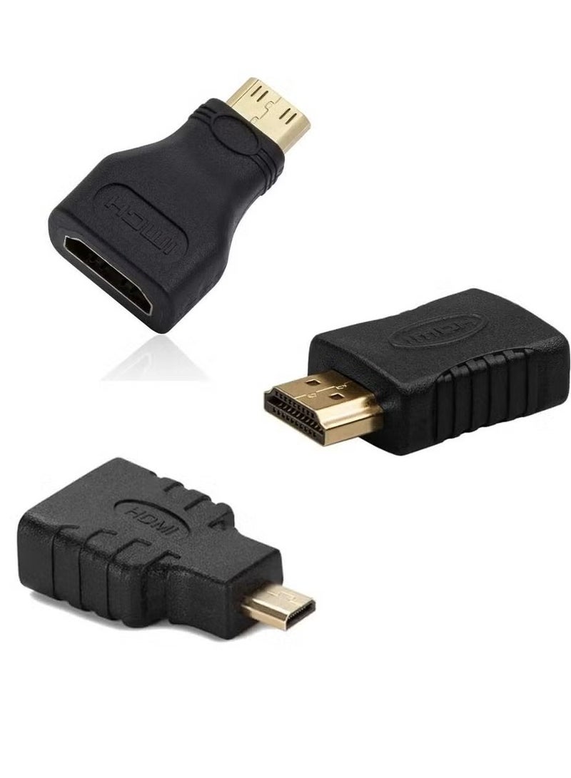 HDMI Micro HDMI to HDMI Connector, 3.5 cm – High-Quality Male to Male Adapter. Ideal for Connecting Micro HDMI Devices to Standard HDMI Ports, Compact and Portable - Image 1