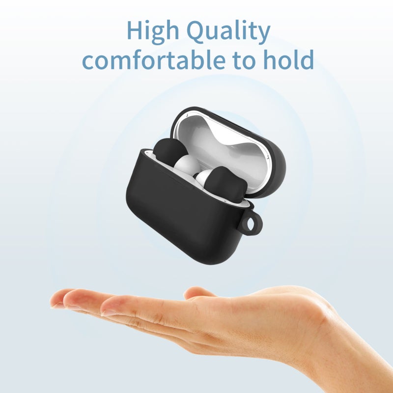 Silicone Headphone Cover Black High-Quality Soft Durable Material - 360° Anti-Dust Anti-Scratch Non-Fingerprint Earphone Protector Cover for M6 Wireless Earbuds Charging Case - Image 4