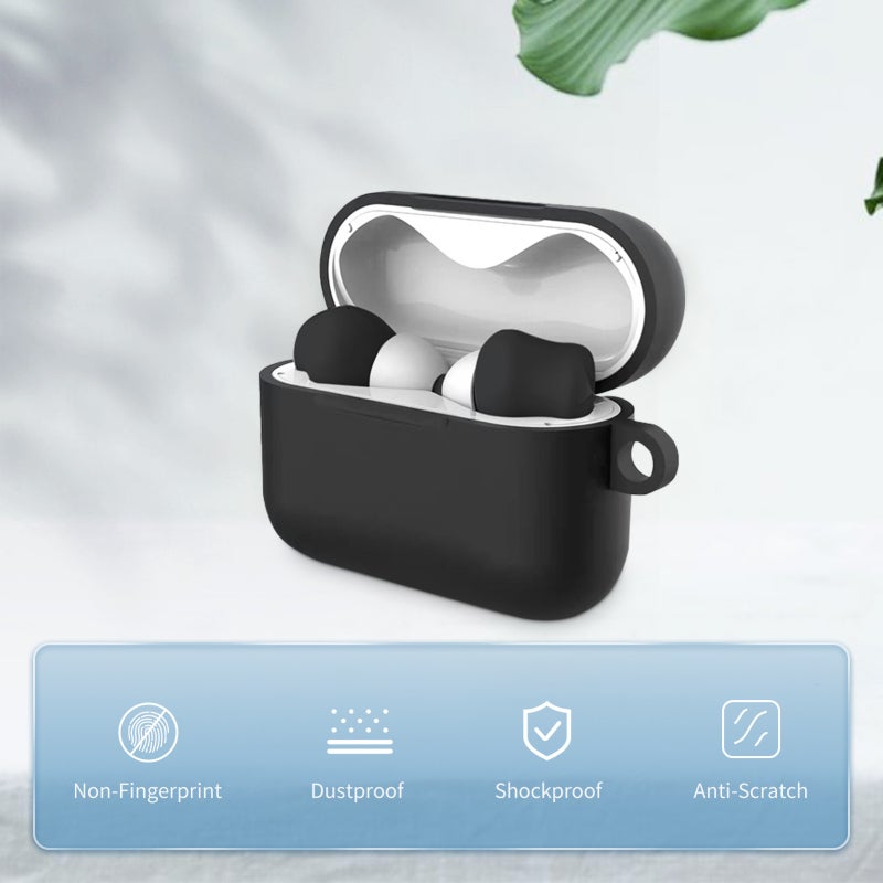 Silicone Headphone Cover Black High-Quality Soft Durable Material - 360° Anti-Dust Anti-Scratch Non-Fingerprint Earphone Protector Cover for M6 Wireless Earbuds Charging Case - Image 3