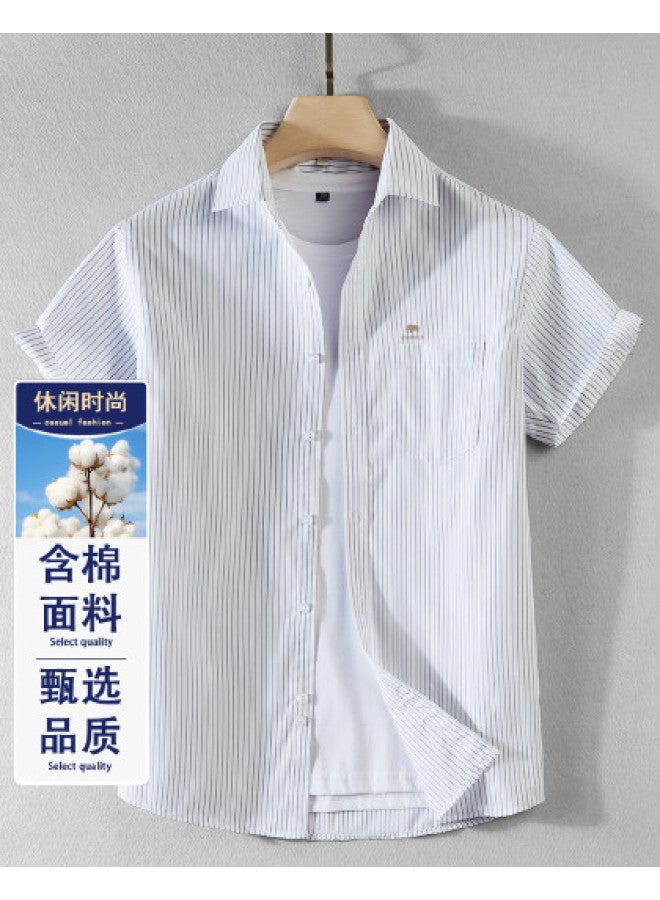 Fomoce cool Summer Solid Color Men's Short Sleeve Shirt - Image 1